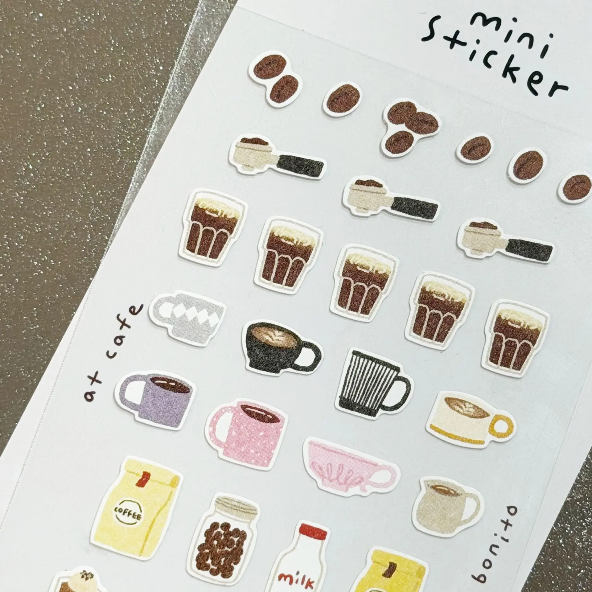 BONITO Mini Coffee Light Meal Space Cartoon Stickers Scrapbooking Diy Journal Diary Cute Stationery School Sticker Gift