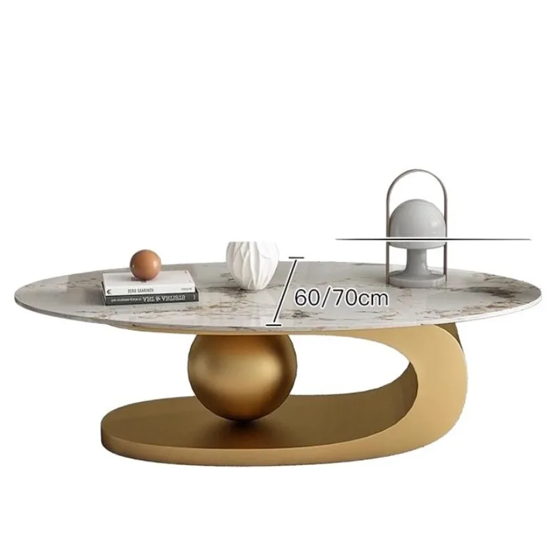 

Oval coffee table rock slab simple home living room Internet celebrity Nordic style small apartment