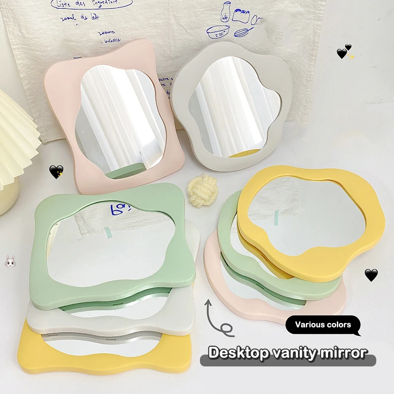 女性用化粧鏡,不規則な装飾ミラー,学生用寮用品,家用クリエイティブミラー