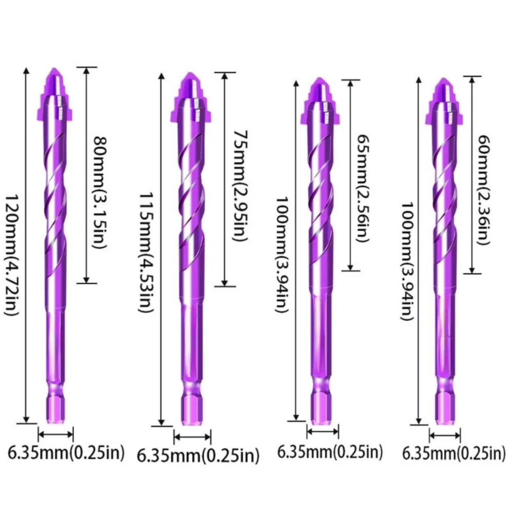 

High Hardness Multifunctional Tool Set Steel Alloy Rust Resistant Four-Edged Sawtooth Drill Bits Four-Flute Eccentric Design