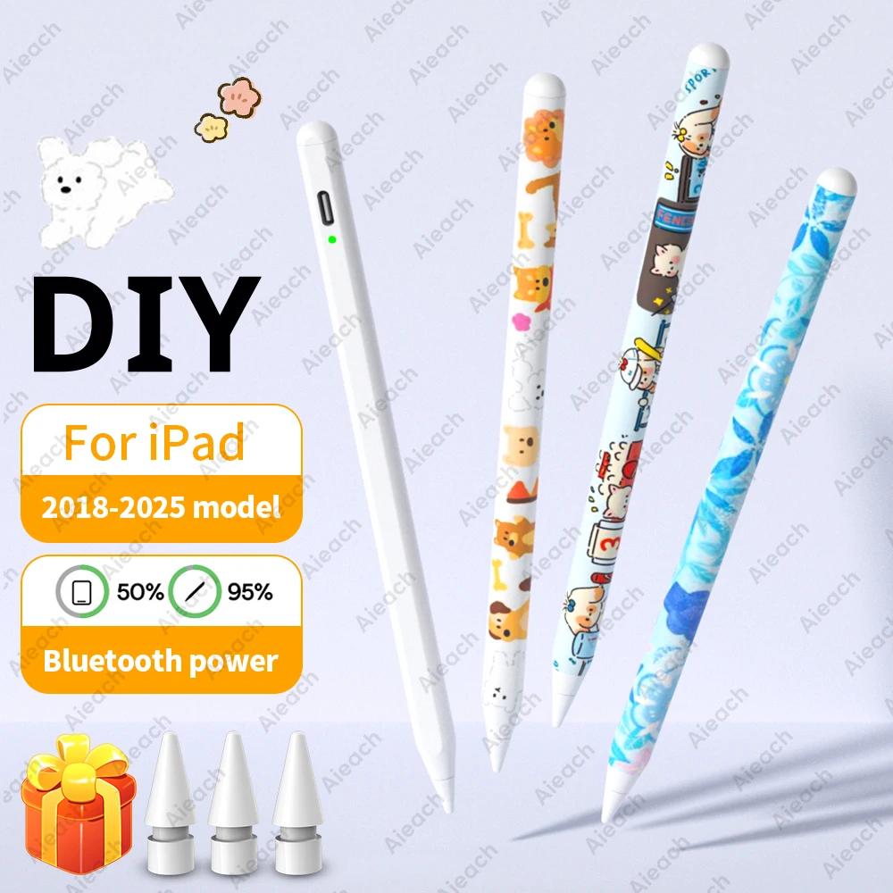 TULX para iPad Pencil Lápiz óptico de dibujo Bluetooth magnético con sensor de inclinación y rechazo de palma para iPad 2018-2025 para Apple Pencil