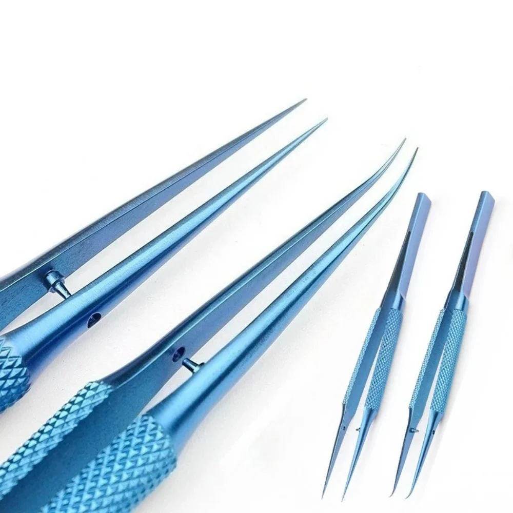 Ultra Thin Tip Titanium Repair Tweezers Non-slip Textured Handle Anti-overpressure Flywire Pliers for Circuit Board Maintenance