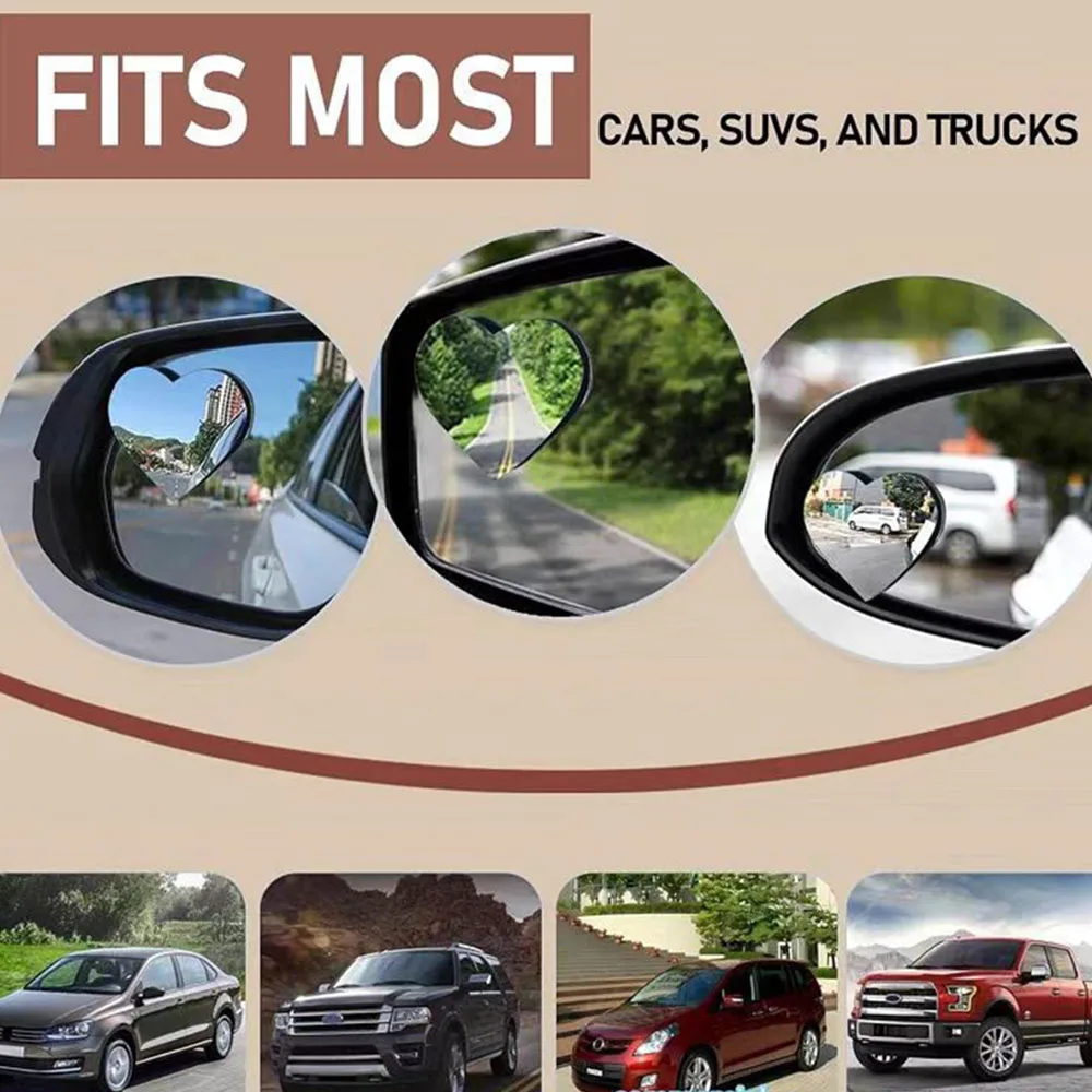 Blindspot Stick-On Auxiliary Mirror Ultra-Thin Car Convex Rearview Mirror Car Frameless Side Mirror High-Definition For Sedans