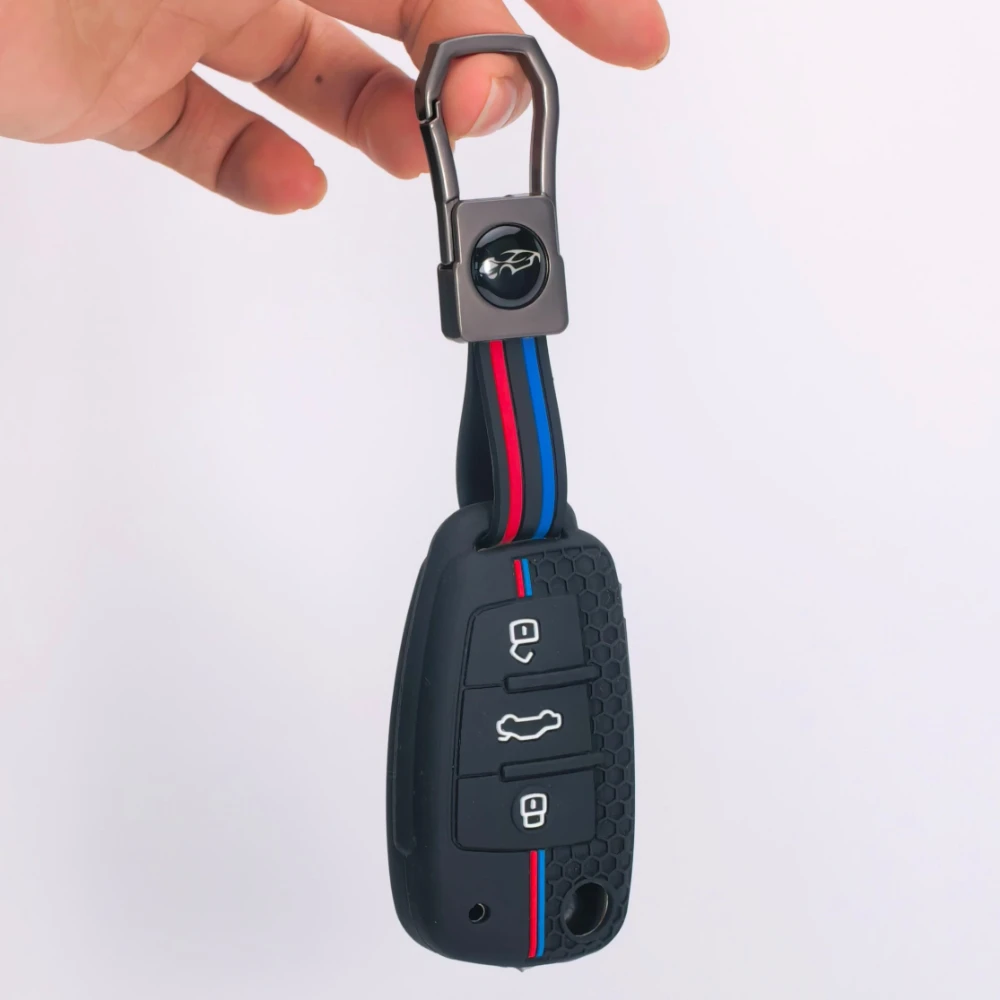 Silicone Key Case Cover Shell for Audi A4 B7 A6 C6 4f 8v A3 8p A1 A3 Accessories Auto Remote Key Holder 3 Button Jacket