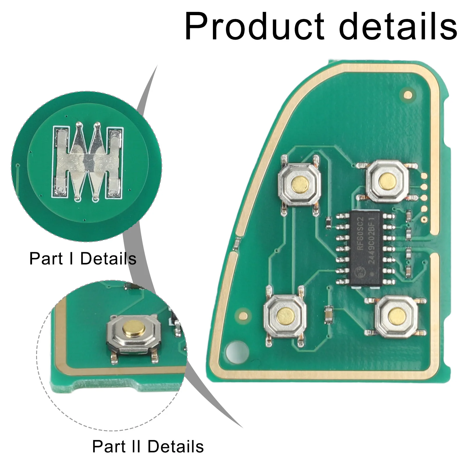 Brand for New Circuit Board Remote Key Parts Replacement Sensitive Long for service Life 433MHz Flip 4 Button Brand