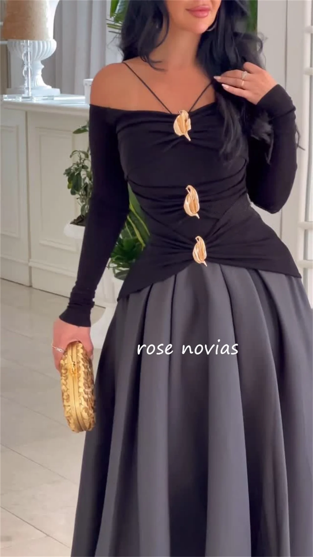 Maßgeschneiderte Jersey-Midikleider mit Pailletten und Falten, schulterfrei, A-Linie, maßgeschneiderter Anlass, klassisch, elegant, hohe Qualität