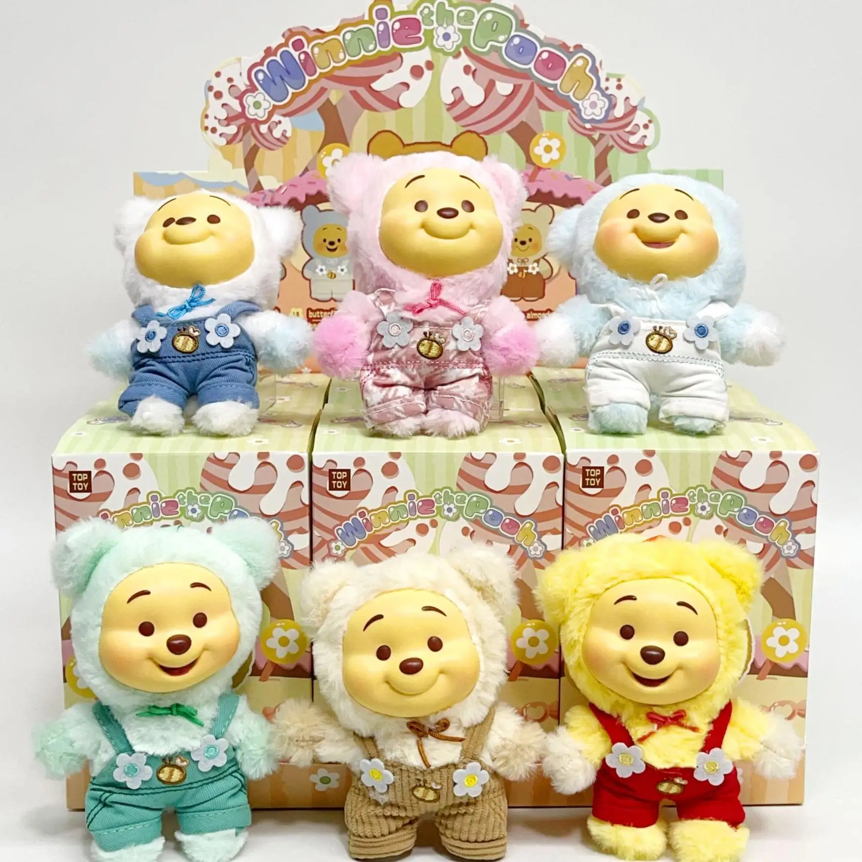 

2025 Disney Winnie The Pooh Candy Series слепая коробка, милый виниловый кулон с лицом, кукла-медведь Pupu, подвеска на рюкзак, модная трендовая игрушка