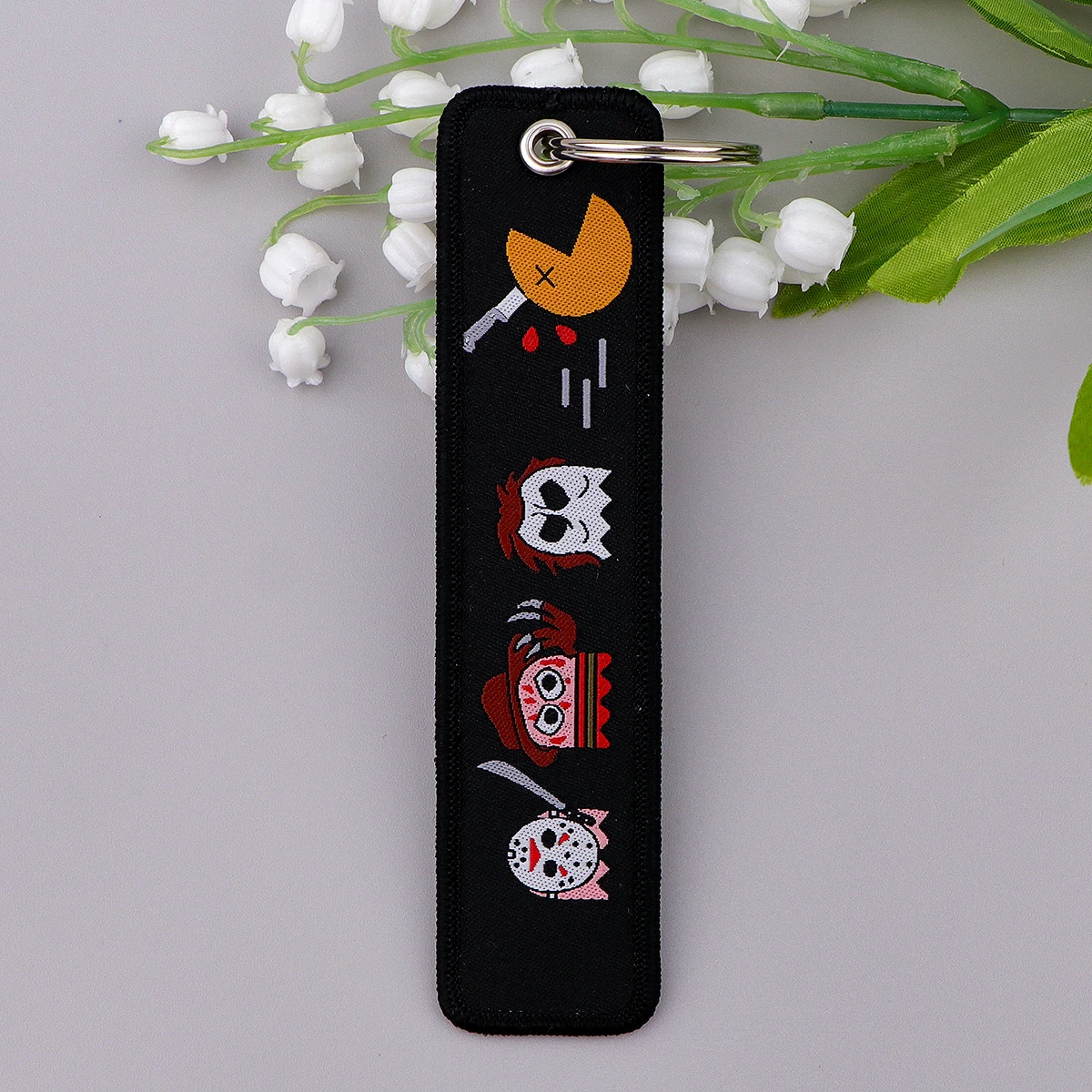 

Game Embroidered Keychain for Car Keys Keychains Women Keyring Men Original Fashion Jewelry Anime Accessories