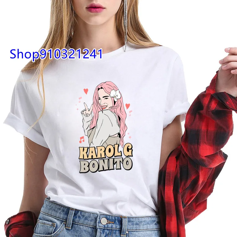 Karol G Tshirt KawaII Graphic BONITO Letter T-shirt for Women Fashion Casual Short Sleeve Tops Woman Harajuku Female T-shirts