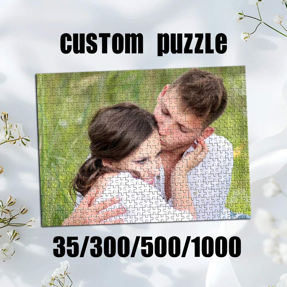 

35/300/500/1000 шт. Персонализированные фото-пазлы для пар, индивидуальные фото-головоломки, подарки на заказ для праздников, вечеринок, свадеб