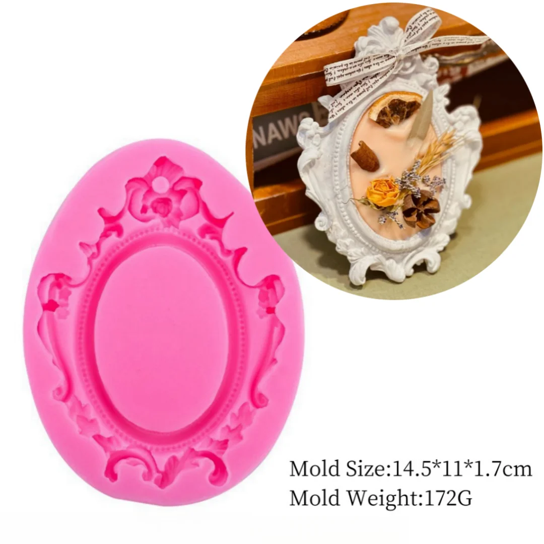 Photo Frame DIY Aromatherapy Gypsum Clay Hanging Pendant Silicone Mold Plaster Epoxy Resin Mould