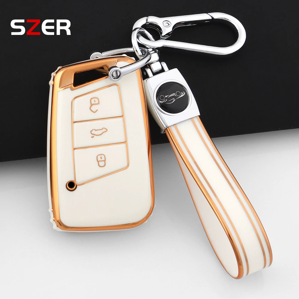 TPU Auto Schlüssel Fall Abdeckung Tasche Shell Für VW Volkswagen Passat B8 Magotan für Skoda Superb A7 Kodiaq Sitz Fob Schlüsselbund Zubehör