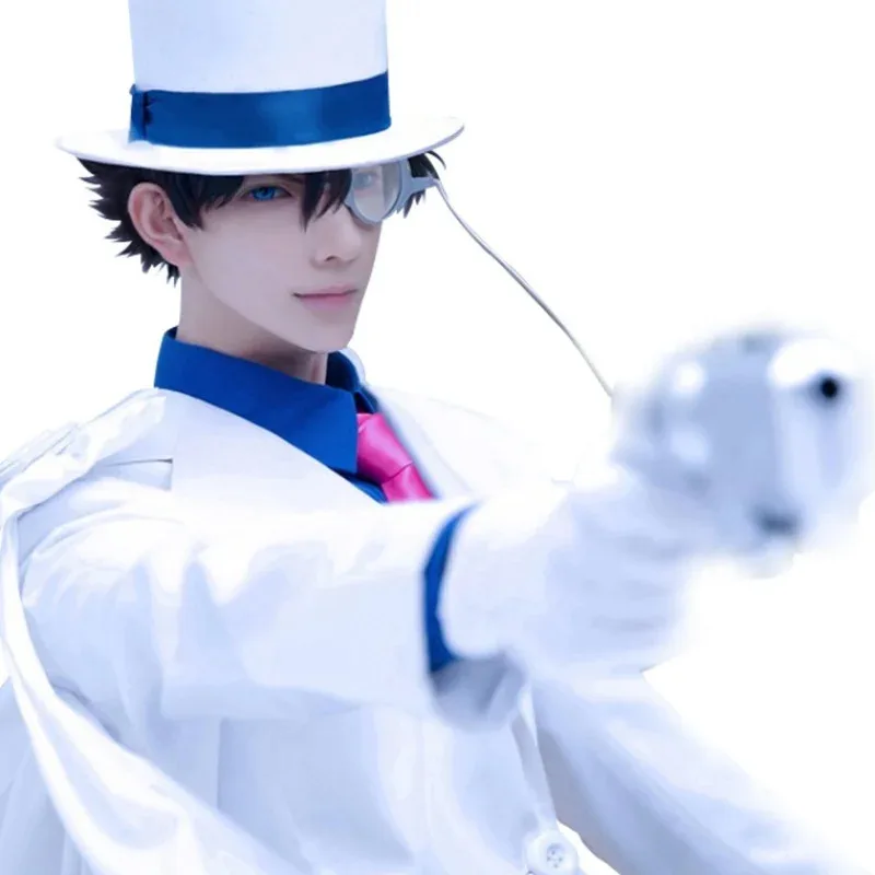 

CyKid The Phantom Thief Kuroba Kaito Kaitou Kiddo Косплей Костюм Карнавальная форма Аниме Ролевая игра Костюм для вечеринки Парик Очки Опора