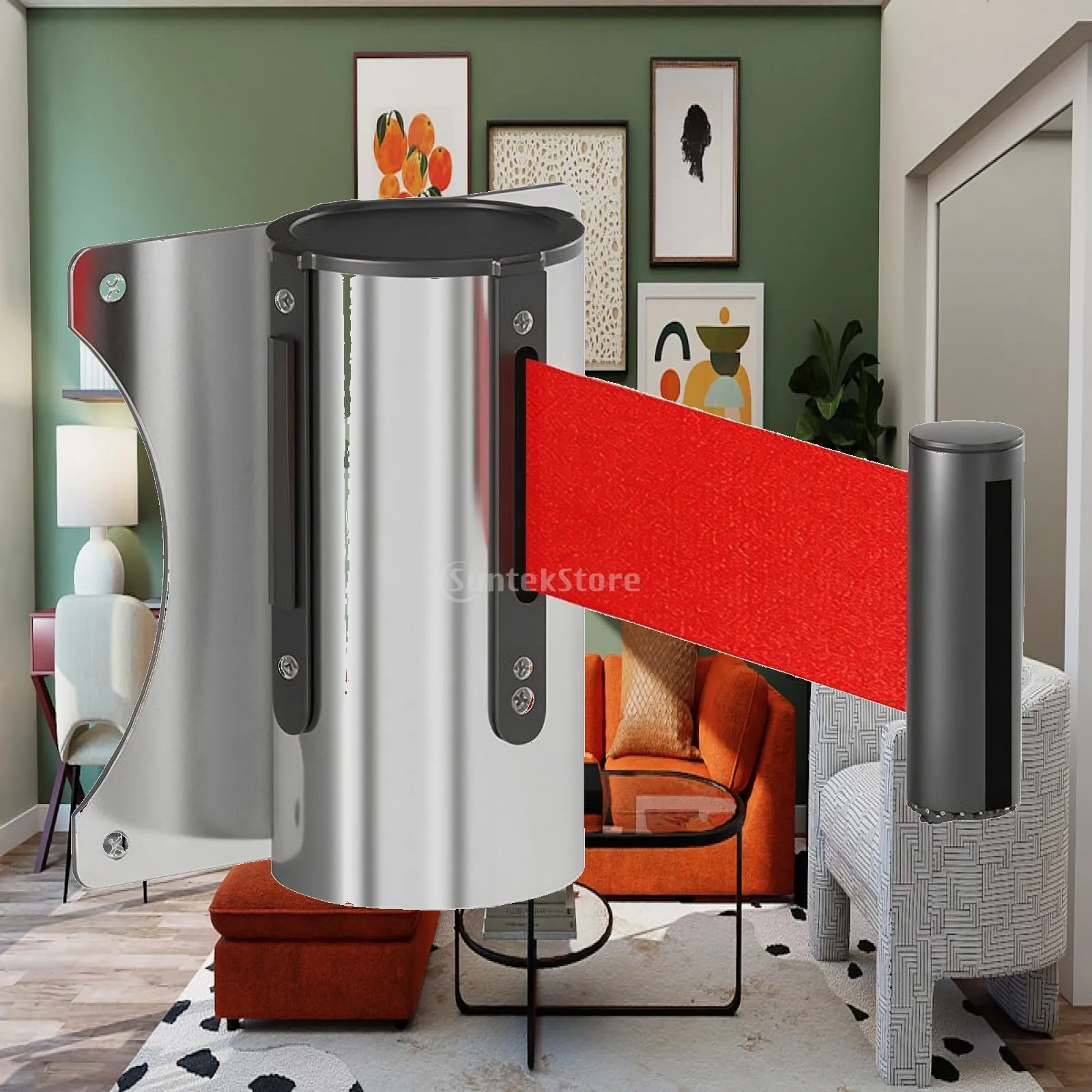 barriere-retractable-murale-en-acier-inoxydable-avec-tissu-rouge-guide-de-file-d'attente-pour-le-controle-des-foules-barriere-de-securite