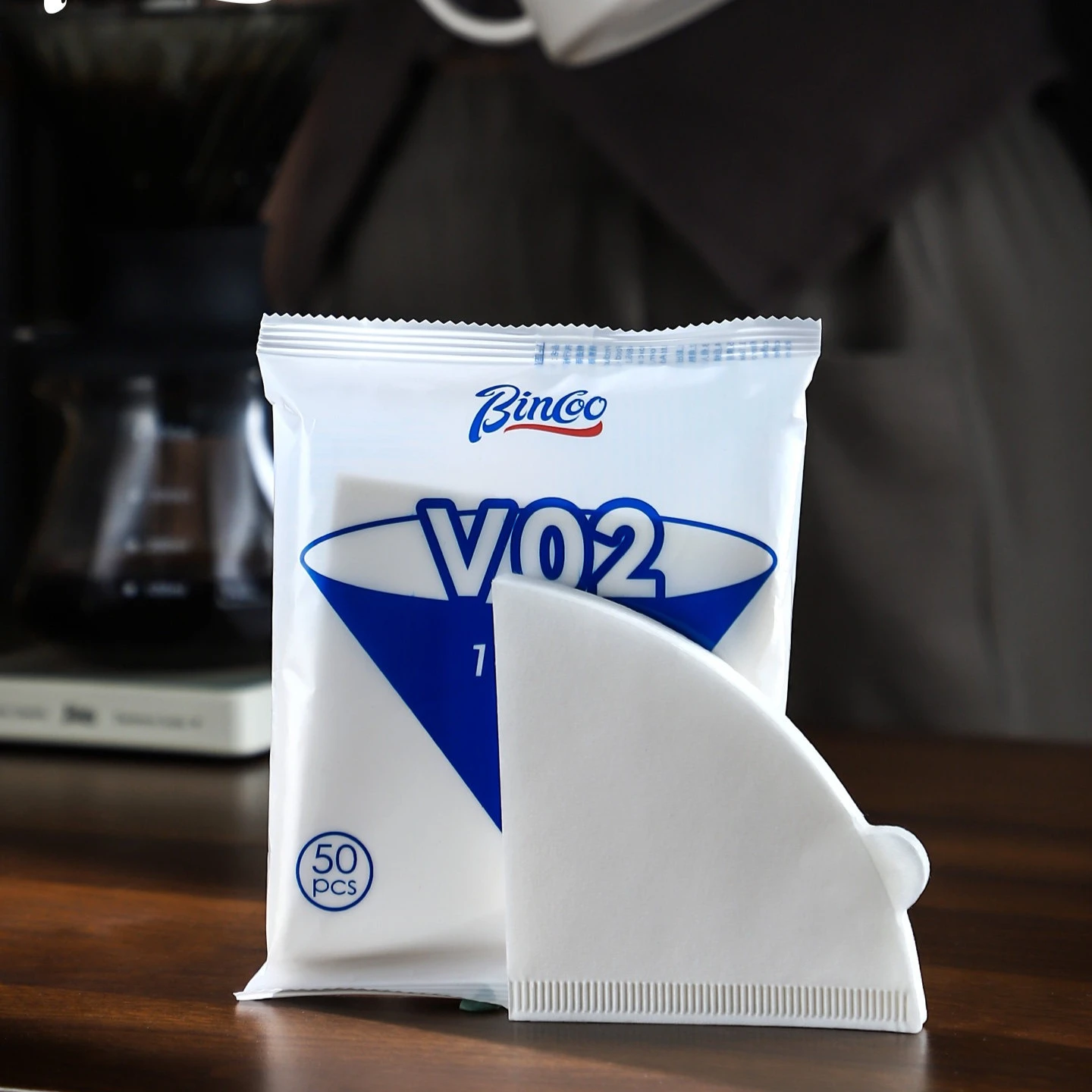 Bincoo Coffee 2PCS Filter Papers, Circular Sector V-Shaped Coffee Filter Paper, Easy to Use, Hand Brewed Espresso Moka Kettle