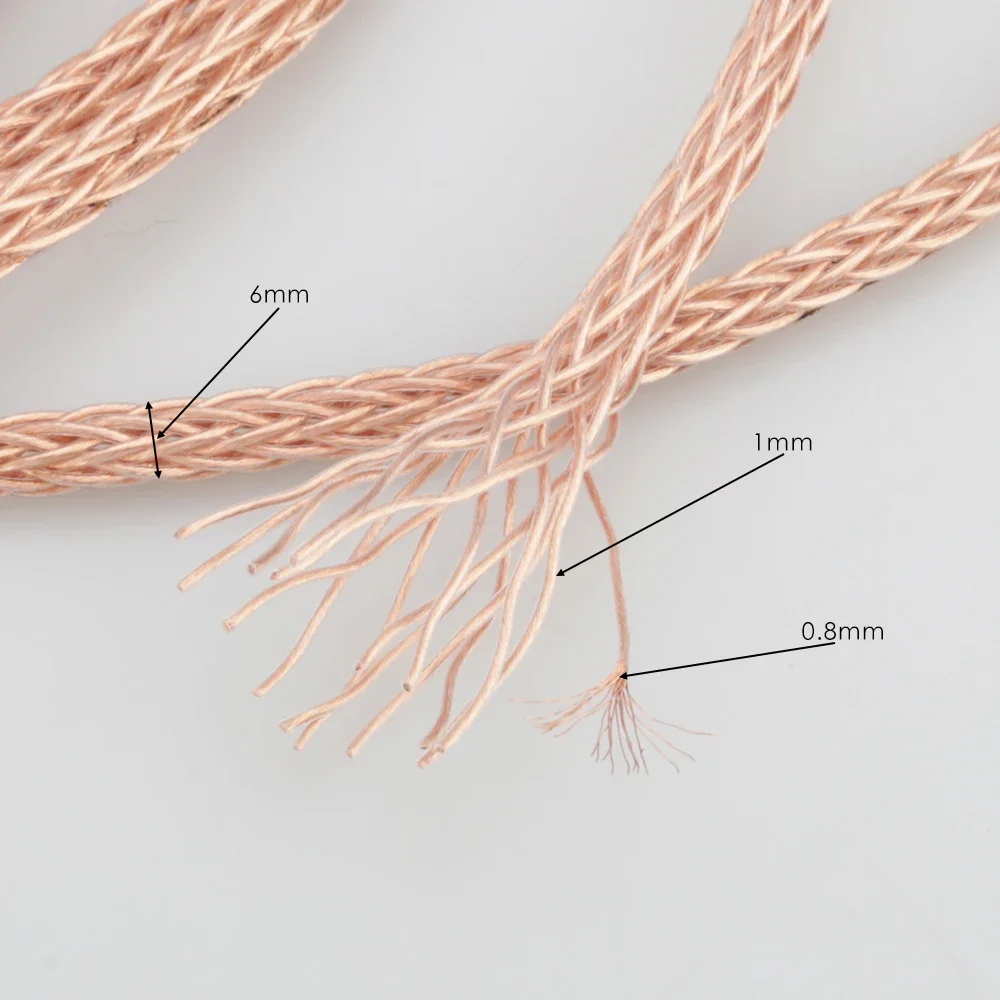 Audiocrast 1619CU 16 النوى 6N OCC PTFE كابل DIY بها بنفسك سماعة كابل سماعة سماعة لتقوم بها بنفسك كابل لسماعة رأس مخصصة