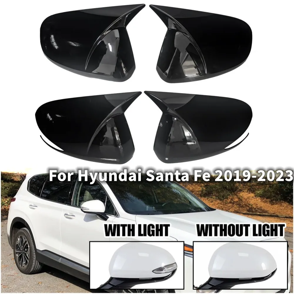 

For Hyundai Santa Fe 2019 2020 2021 2022 2023 Car Rearview Side Mirror Cover Wing Cap Exterior Door Shell Trim ABS Accessories