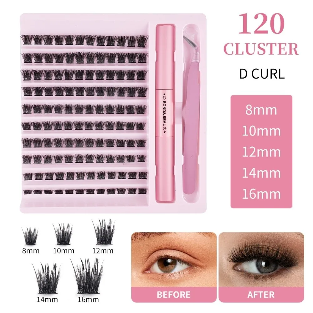 Nuevas pestañas postizas Bond and Seal, aspecto natural, estilo wispy, diseño de pestañas individuales en grupos.