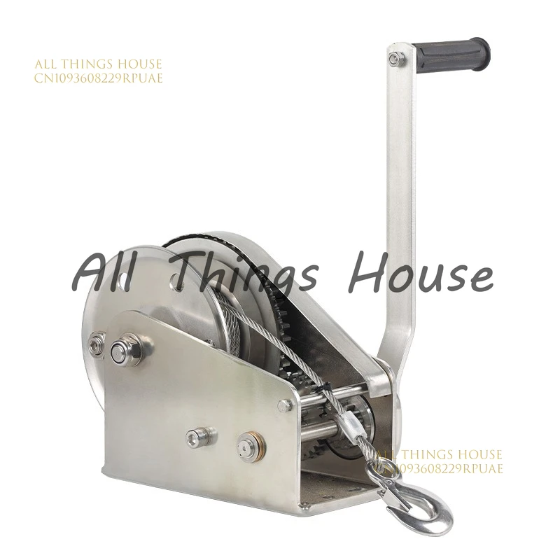 

304 Stainless Steel Hand Winch 1200 Lbs Two-Way Self-Locking Manual Winch Sewage Small Anti-Rust Lifting Tool