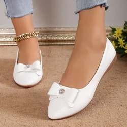 Scarpe basse casual da donna Nuove scarpe da passeggio eleganti con fiocco Designer primaverile Abito retrò di marca Scarpe con suola morbida Zapatillas Mujer