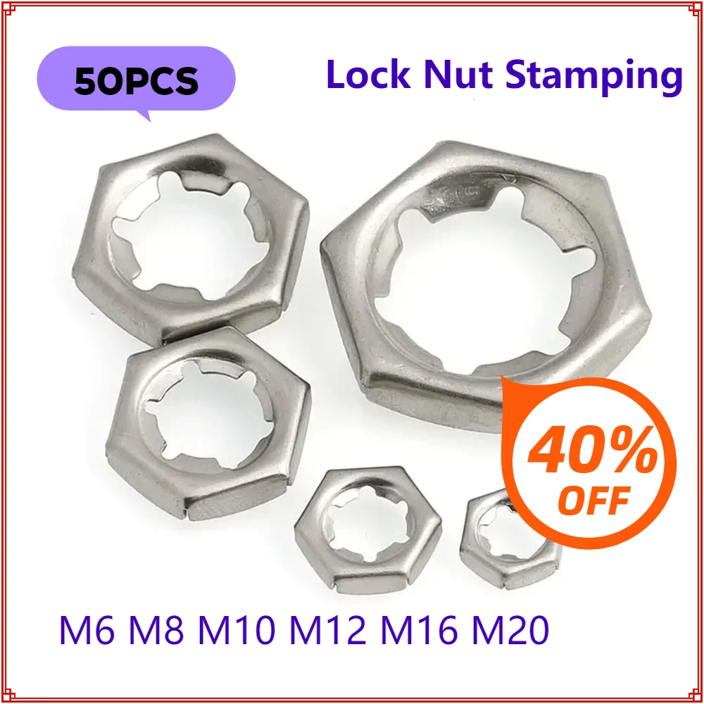 50Pc Lock Nut Stamp…