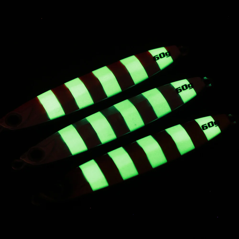 AOCLU-Long Cast Luminous Zebra Jig, langsamer Metallköder, Meeresangeln, Big Game, japanische Qualität, 35 g, 45 g, 60 g, 80 g, 100 g – Detail 5