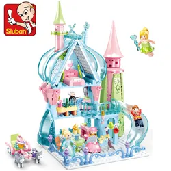 Sluban Friends Expert Romantic Princess Building Blocks Snow Pink Dream Royal Castle Bricks Assembly DIY Creative Girls Toys