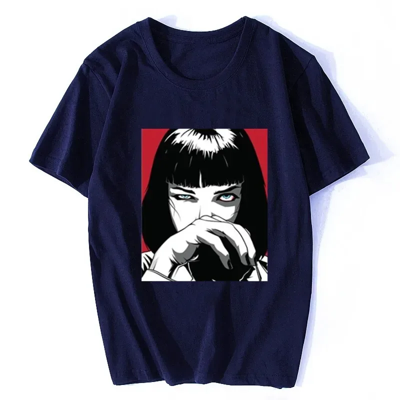 Quentin Tarantino Pulp Fiction Mia Vintage Men/women Fashion Men Movie 90S Cotton T-shirt Streetwear Punk Rock Aesthetic Clothes