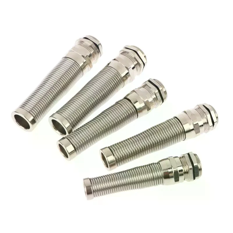 Electrical Cable Gland Waterproof Strain Relief Anti Bending Nickel Plated Brass for Solar Power System Wiring