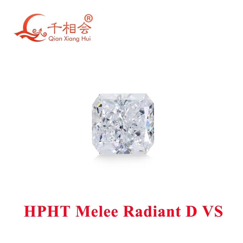 Melee radiant-cut HPHT lab-grown diamonds, D color, 0.1CT to 0.74CT, VS1 clarity, perfect for dazzling jewelry creations.