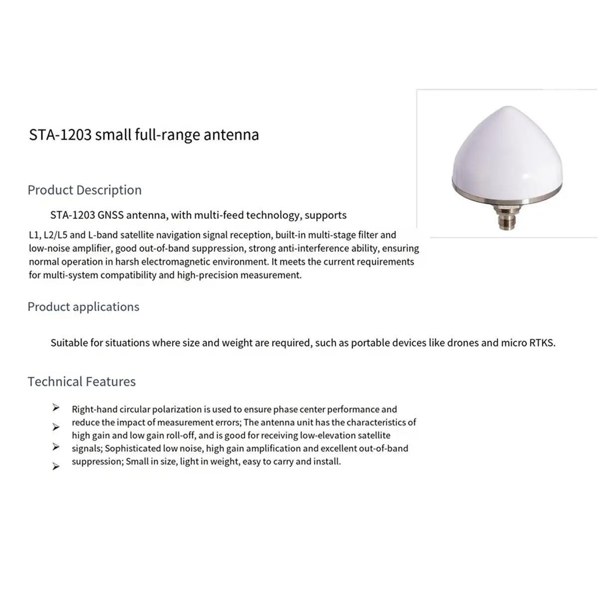 HOUSEHOLD*GOOD High Gain 35dB Active GPS Antenna 1164-1278MHz RTK GNSS Timing Antenna TNC Connector