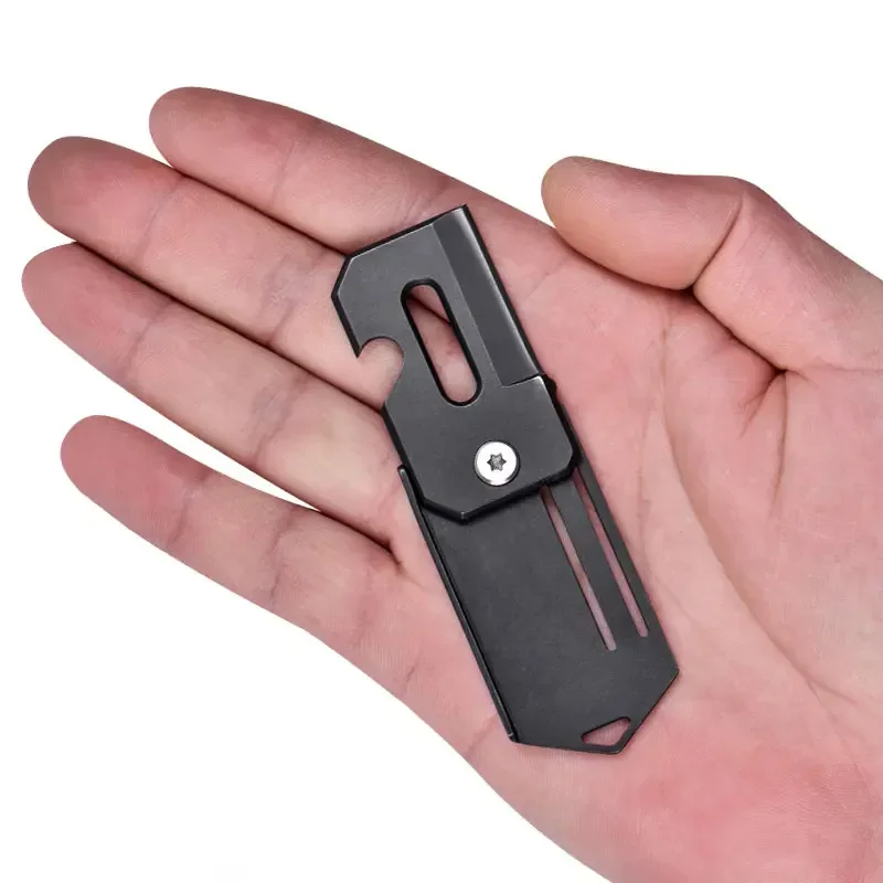 EDC Multifunction Pocket Fold Knif e Multipurpose Keychain Multi Bottle Opener Mini Keyring Peel Cutting Camping Outdoor Tool