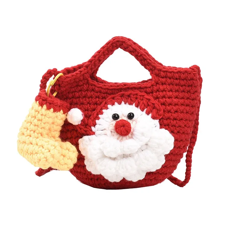 2025 Christmas handmade knit Bag Mini Crossbody Bags for Women, Hand Woven Messenger Bag For Children's Halloween Christmas