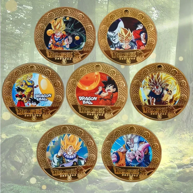 Dragon Ball Anime Collection Coin Super Saiyan Gold Metal Coin Commemorative Coin  Children's Toy Gift