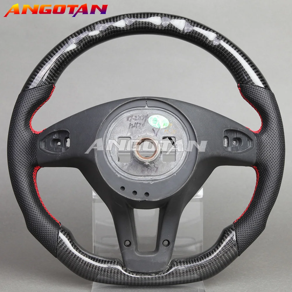 Leather Carbon Fiber Steering Wheel For Benz AMG W205 W204 G55 G500 W212 W463 C63 S63 CLS63 E63 2009-2021 Model