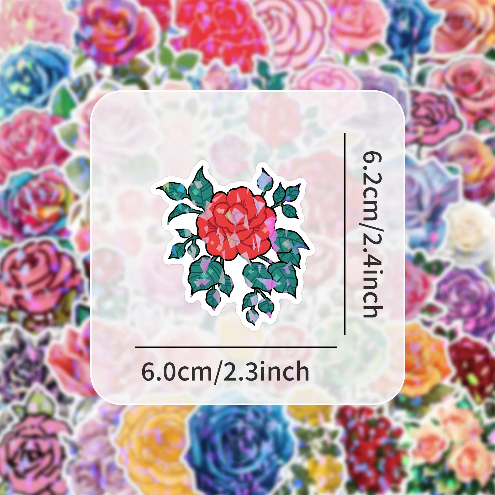 

10/30/50PCS Romantic Rose Flower Sticker Cartoon Personalized Decorative Sticker Doodle for Helmet Skateboard Shoe Rack Wardrobe