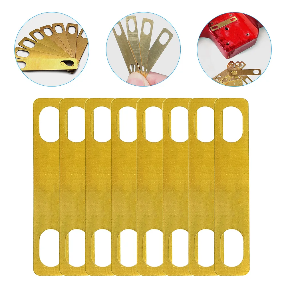 

8pcs Bass Luthier Parts Accessories Brass Shims Durable Metal Neck Shim Replacement Thickened Bass Shims Neck Gasket Improved