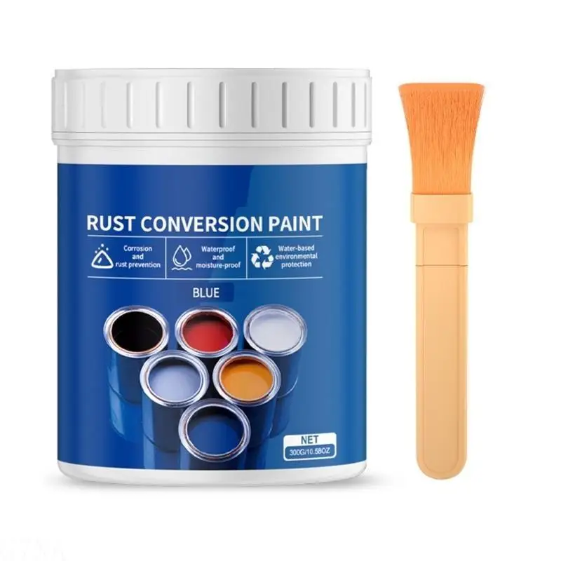 1 шт., 300 г, краска для ингибитора ржавчины на водной основе с кистью, устойчивое к атмосферным воздействиям и красочное защитное покрытие для металлических поверхностей
