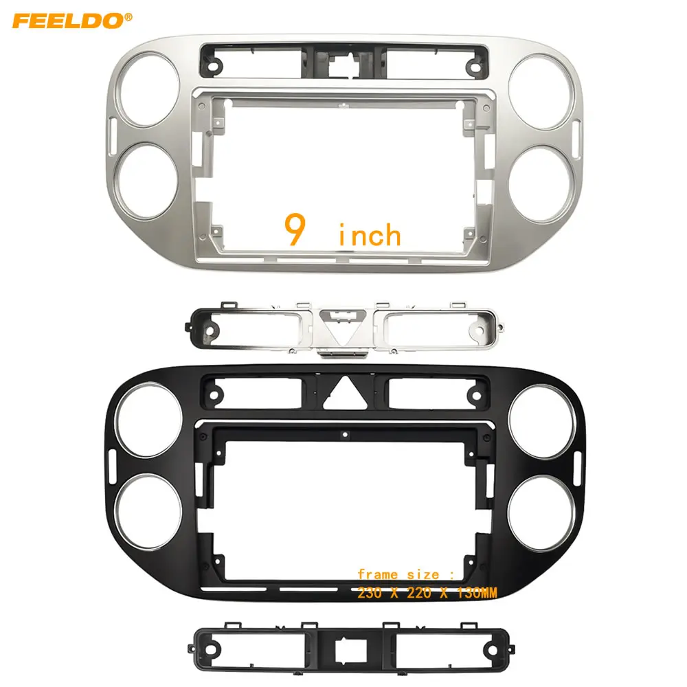 

FEELDO Car Stereo Audio 2Din Fascia Frame Adapter For Volkswagen Tiguan 9" Big Screen DVD Fitting Panel Frame Installation Kit