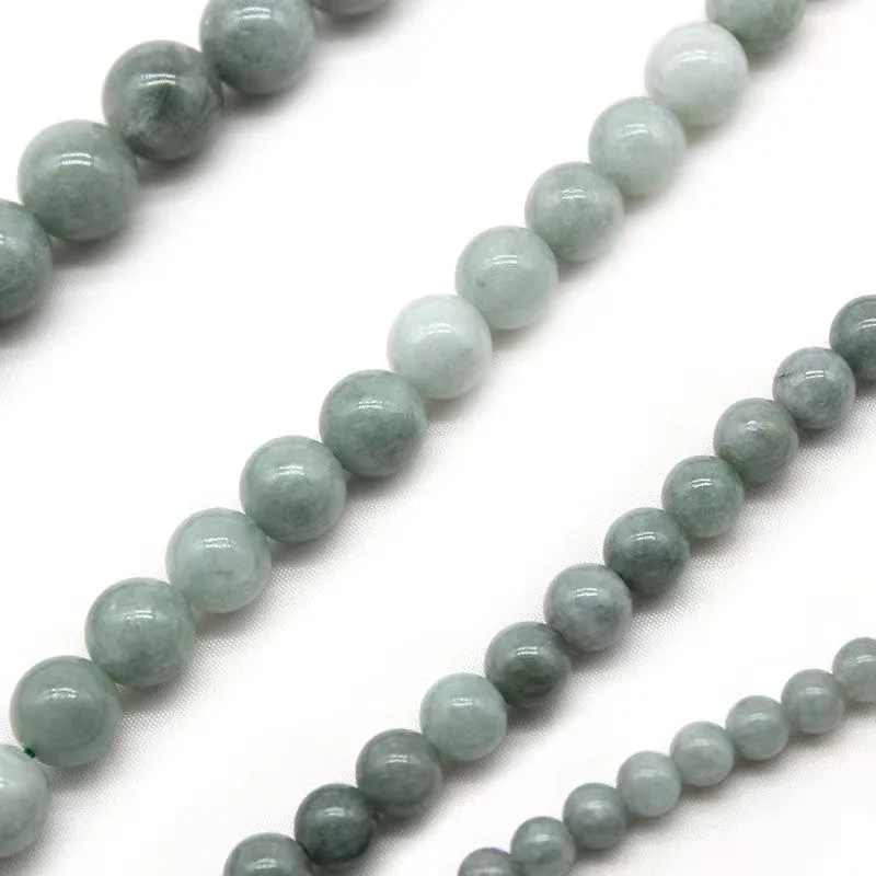 Natural Dark Green Burmese Jades Stone Beads Loose Spacer Beads 6 8 10 12mm For Jewelry Making DIY Bracelet Necklace Accessory