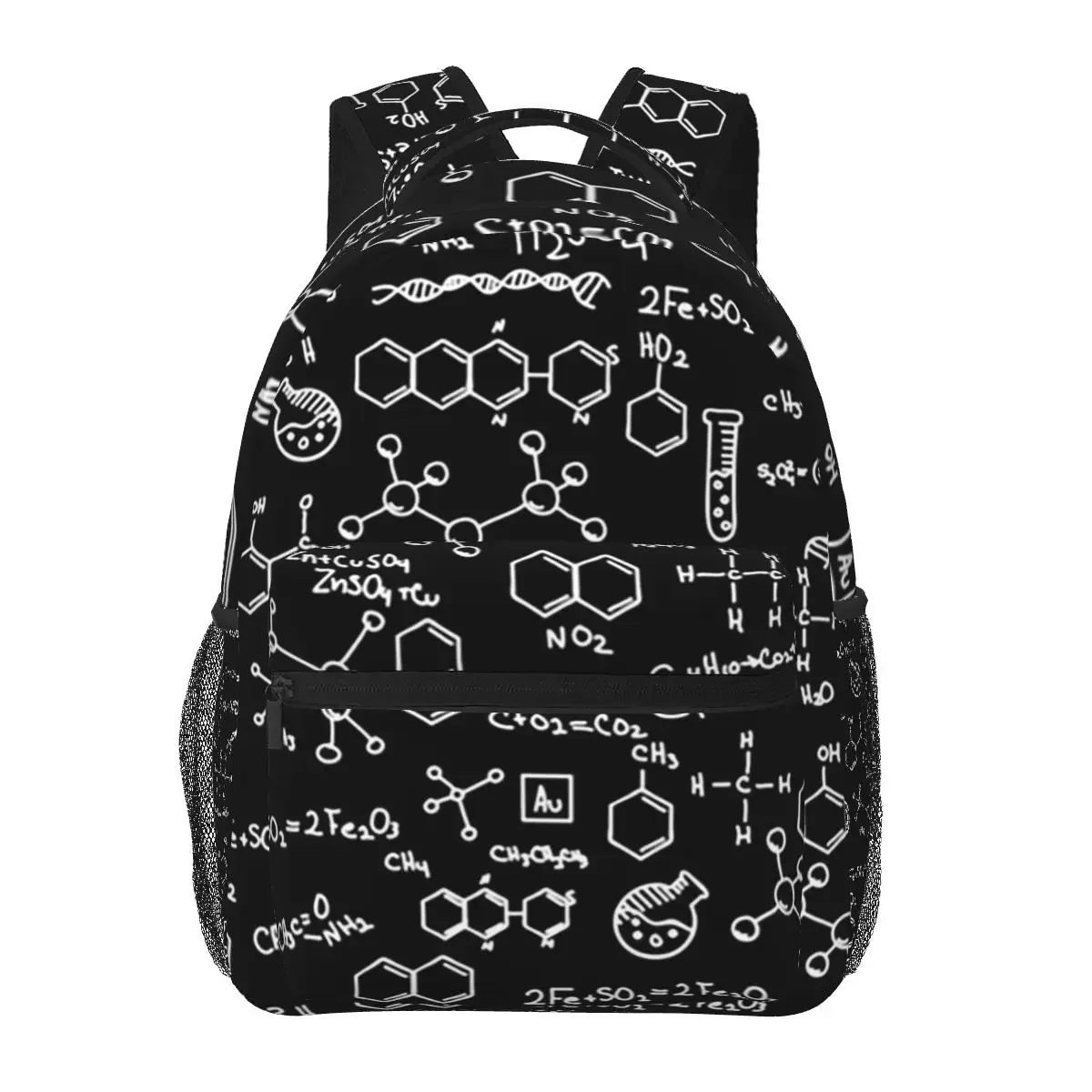 Mochilas con patrón de química científica para niños y niñas, mochilas escolares de dibujos animados, mochila de viaje, bolso de hombro de gran capacidad