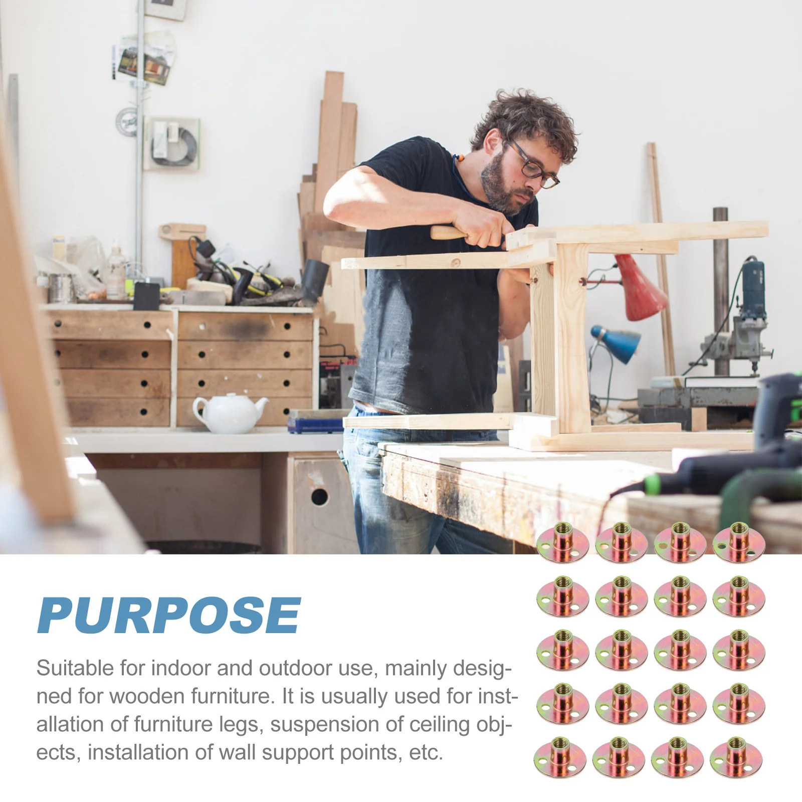 

20Pcs M10 Three Hole Round Plate Nuts Durable Iron Flange Plate Screw Nut for Furniture Ceiling Wall Support M10 Screw Nut