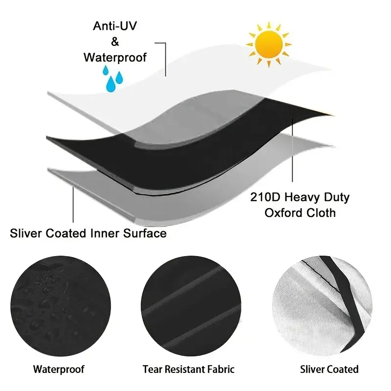 1pcs 210D Durable Heavy-Duty Electric Wheelchair Cover - All-Weather Protection, UV Shield, Windproof, Snowproof