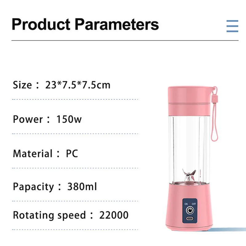 스마트 미니 야채 착즙기 컵 병 프레스 휴대용 USB 착즙기 추출기, 신선한 믹서기 전기