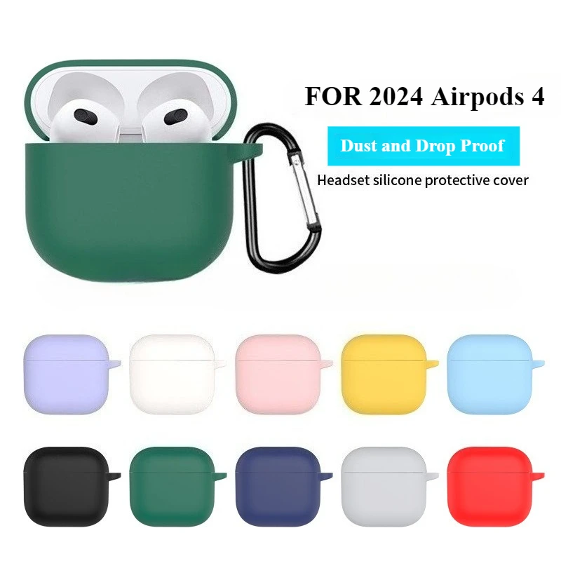 

Silicone Earphone Cases For Airpods 4 Headphones Protective Case For Apple Airpods Pro Shell 2024 New Airpods Covers