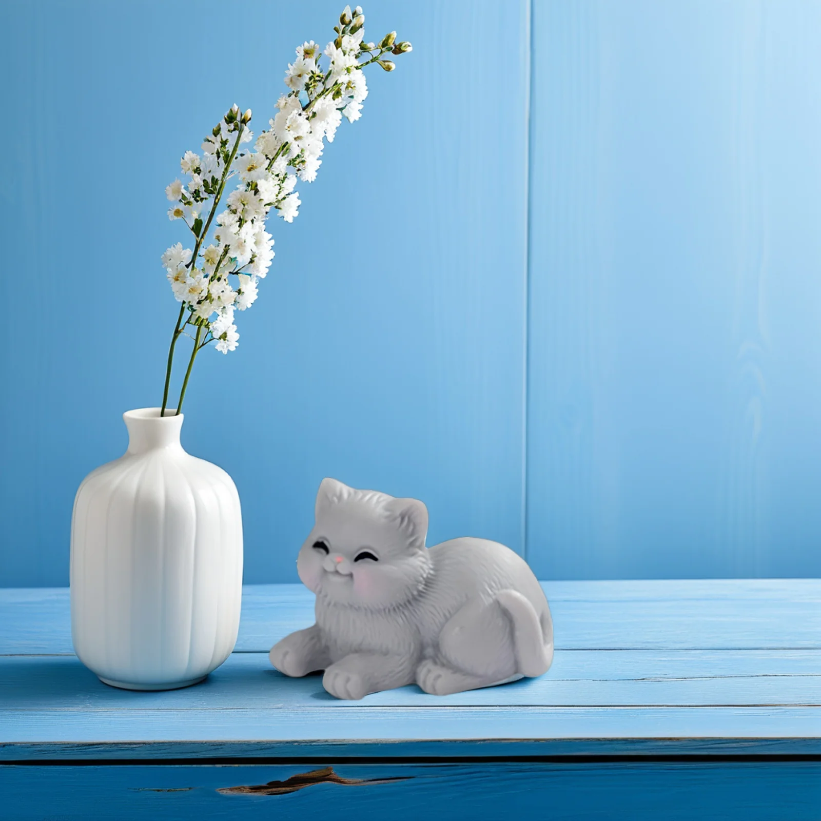 

8pcs Mini Cat Figurines Micro Landscape Ornaments Resin Small Animal Decor For Garden Fairy Dollhouse Bonsai Cake Terrarium