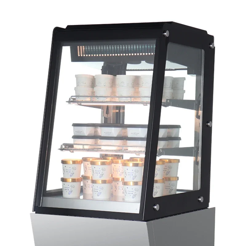 Desktop small refrigerated freezer ice cream Haagen-Dazs four-sided glass display cabinet ice cream cabinet