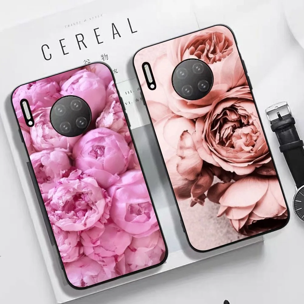 Elegant Pink Purple Peony Phone Case For Huawei Mate 10 20 30 40 50 Lite Pro Nova 3 3i 5 6 SE 7 Pro 7SE