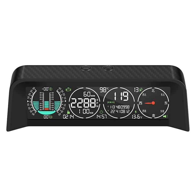 Car Intelligent Head-Up Display GPS OBD Gradient Meter Car Digital Speedometer Intelligent Tilt Meter RPM Water