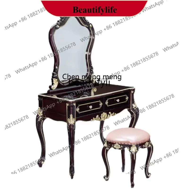 D178 H European dresser solid wood makeup table master bedroom small apartment 80 90 1.2 meters
